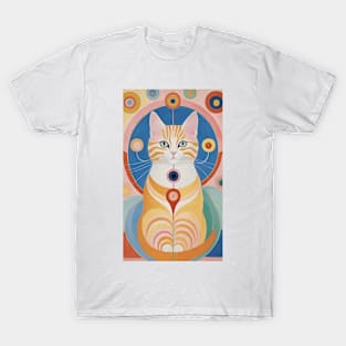 Hilma af Klint's Kitty Cosmos: Abstract Feline Delight T-Shirt